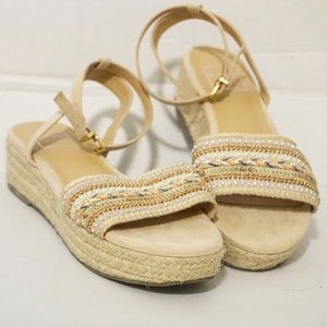Kari blue flat platform sandals